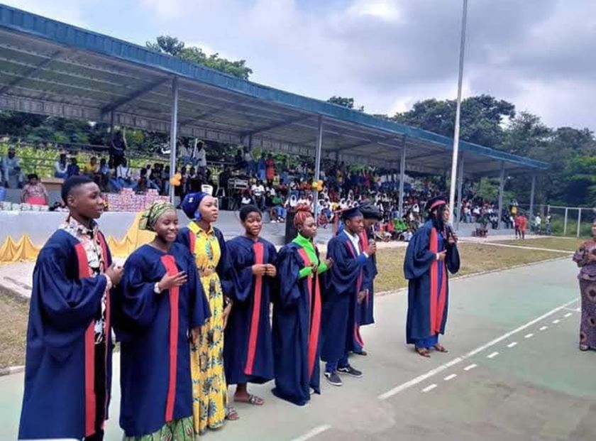 Secondary school graduation ceremony